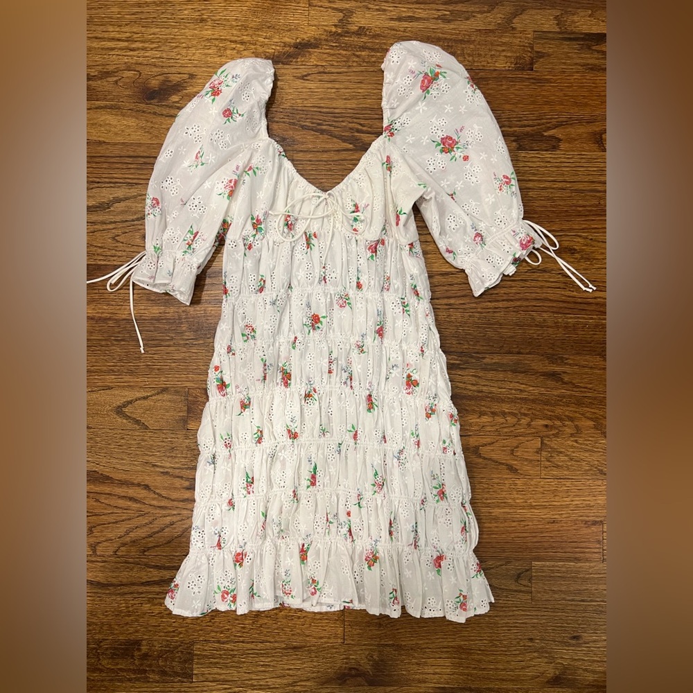 For Love and Lemons Floral Puff Sleeve Dress